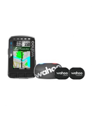 PAQUETE WAHOO ELEMNT ROAM V2 GPS CICLOCOMPUTADORA Y SENSORES DE RITMO CARDIACO, VELOCIDAD Y CADENCIA