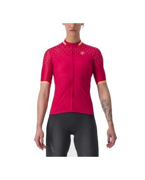 JERSEY CASTELLI PEZZI PARA MUJER – GRANDE – ROJO PERSIAN